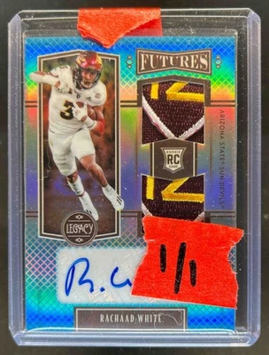 2022 Panini Legacy Rachaad White Futures Dual Patch Auto RC Platinum Rookie #1/1 - Image 1 of 2