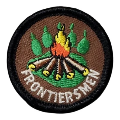 Vintage Frontiersmen Camping Fellowship (FCF) Patch Embroidered Hook Loop. 1.75" - Image 1 of 4