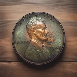 1947 Lincoln Wheat Penny, Uncirculated, BU, Luster, Monster Toning - Picture 1 of 2