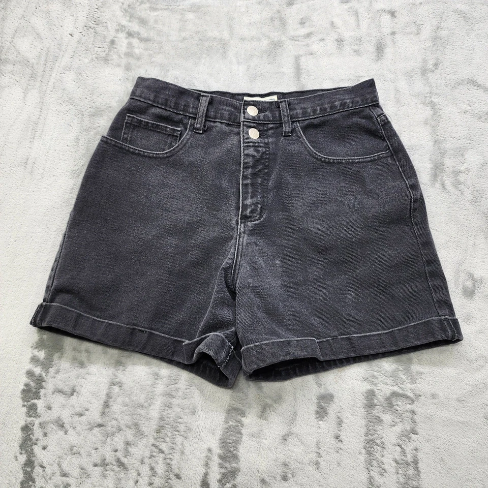 Pantalones Cortos Vintage Años 90 ARIZONA Jeans Company Mujeres 11 Juniors Negros Tiro Alto Puños Foto 1 de 4