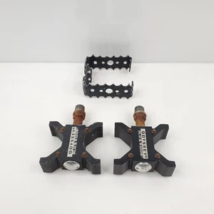 Vintage Odyssey Black Widow BMX Racing Pedals Set 1/2 Black Mini - Picture 1 of 12