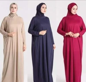 Einfaches volles Lady Abaya Gebetstuch Jilbab mit Ärmel und konfektioniertem Hijab £40 - Bild 1 von 8