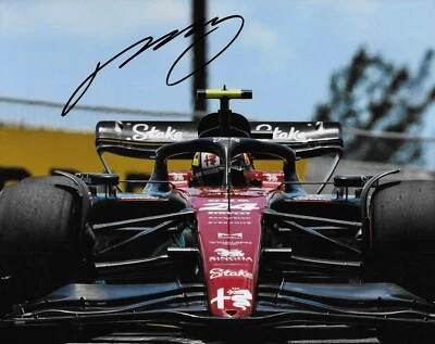 Signed Zhou Guanyu Formula 1 Kick Sauber Ferrari Racing 8x10 Photo #10 Original - Image 1 of 2