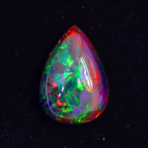 4.45cts HONEYCOMB Patern Terrific Rainbow Color Play Natural Welo Black Opal - Picture 1 of 4