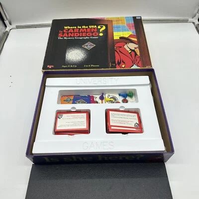 1993 Where in the USA is Carmen Sandiego? Board Game COMPLETE University Games - Image 1 of 4