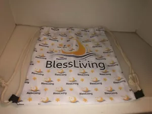 BLESS LIVING Cloth Drawstring Backpack Bookbag Cinch Sack 15" x 12" - Picture 1 of 6