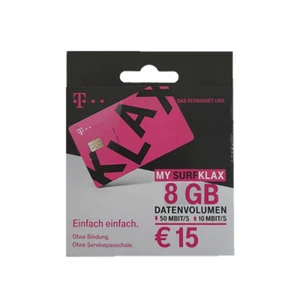 T-Mobile My Surfklax 8GB Internet Starter Paket - ohne Bindung Wertkarte Prepaid - Bild 1 von 1