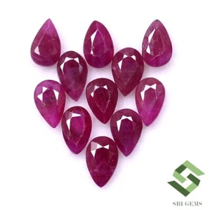 4.50x3 mm Natural Ruby Pear Cut Lot 11 Pcs 2.58 CTS Calibrated Loose Gemstones - Picture 1 of 6