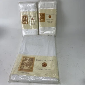 European Classics Tuscany Cafe 100% Cotton 60" x 118" Tablecloth With 12 Napkins - Picture 1 of 4