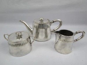 Wiskemann - Teeservice / Kaffeekern - Jugendstil - 3 Teile - versilbert - Bild 1 von 24