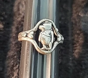 Vintage DISNEY Winnie the Pooh Sterling Silver 925 Ring Adjustable Size Rare HTF - Picture 1 of 7