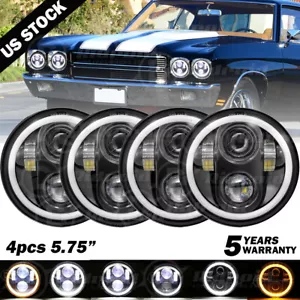 4 PIEZAS 5 3/4" 5.75 proyector redondo faros LED haz sellado anillo halo bombillas - Imagen 1 de 12