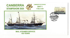 Canberra Stampshow 2020 Day 1 Mail Steamer Service BLACK INK pm Souv Envelope