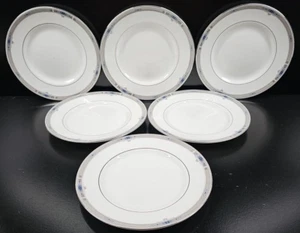 (6) Wedgwood Amherst Platin Borte Brotteller Set grau blau Blumenmuster England Menge - Bild 1 von 24