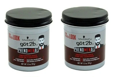 (LOTE 2) Schwarzkopf Got2b Phenomenal Grooming Wax, 3,5 oz Ea NUEVO Foto 1 de 4