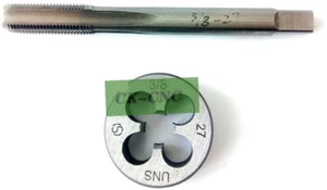 3/8-27 UNS Gewindebohrer und Schneideisen, Maschinengewinde Gewindebohrer und Rundgewinde Schneideisen rechts HSS - Bild 1 von 4