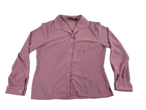 LAURA SCOTT Women's Petite Long Sleeve Button Up Top - Mauve, Size 8P - Picture 1 of 12