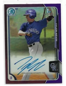 Tyler Nevin 2015 Bowman Chrome Draft Auto Refractor Purple /250! - Picture 1 of 1