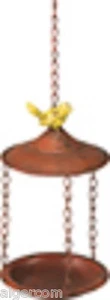 Hanging BIRD FEEDER BATH Garden Primitive Metal Rustic RED w/Bird Gift NEW - Picture 1 of 1