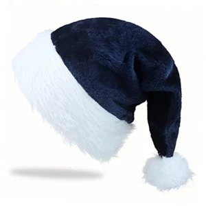 Santa Hat Xmas Holiday Hat for Christmas New Year Festive Navy Blue Santa Hat - Picture 1 of 8