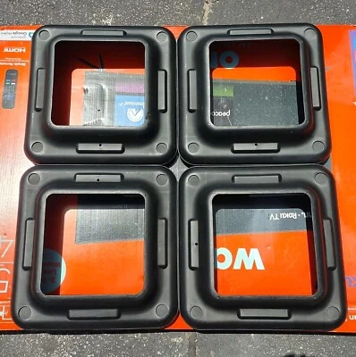 Lote de 4 elevadores negros de 16" x 16" SOLO para la plataforma aeróbica Step Foto 1 de 4