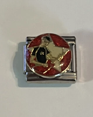 Rock Star - Guitarra Eléctrica Hombre Tocando - Eslabón 9mm Para Pulsera Italiana Dije Foto 1 de 4