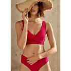 Sea Level Messina Cross Front Multifit Red Swimsuit Bra Size 10 NWT- MSRP $89.95