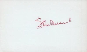  Stan Musial 1941 St. Louis Baseball HOF Signed 3x5 Index Card with JSA COA - Picture 1 of 2