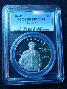 BGUN-21: USA EDISON, 2004 P, Dollar, PCGS 69 DCAM - Picture 1 of 2