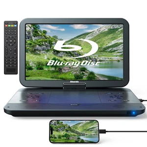 17.6" Portable Blu Ray DVD CD Player 15.6" HD Swivel Screen Sync TV HDMI USB/SD - Picture 1 of 13