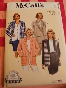 McCalls Pattern 8083 R11948 VTG 90s Jacket Button Front Collar Sizes 8 to 16 FF - Picture 1 of 5