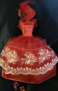 So Beautiful Barbie Doll Crimson ball gown Dress Fedora Shoes - Picture 1 of 6