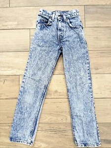 Vintage Levi`s Jeans Blue 23x25 youth kids boys 10 Orange Tab Acid Wash USA - Picture 1 of 10