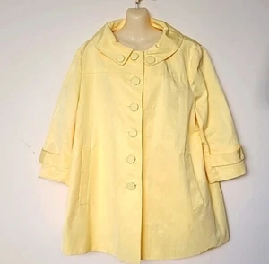 Worthington Bright Yellow oversized button outerwear Jacket Size 2XL - Picture 1 of 6