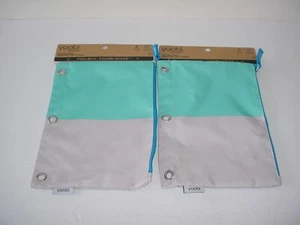 Lot of 2 Yoobi Evolve Recycled Fabric Pencil Organizer Blue Gray - Picture 1 of 1