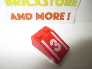 Lego - 1x slope decorated pente 3x2 2x3 Number 3 Pattern 3298p56 red - Picture 1 of 1