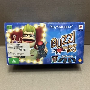 BUZZ - THE MUSIC QUIZ BOXED Game 4 x BUZZERS PLAYSTATION 2 Sony PS2 Aus PAL CIB - Picture 1 of 4