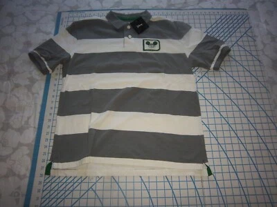 CAMISA POLO PARA HOMBRE MEDIANA MARFIL/GRIS DISNEY ALGODÓN A RAYAS PRETENSADO - NUEVA CON ETIQUETAS Foto 1 de 3