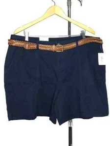 Style & Co. Shorts Damen 20W dunkelblau Chino Freizeit Gürtel neu mit Etikett - Bild 1 von 4