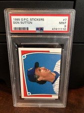 1985 O-Pee-Chee OPC Stickers Don Sutton #7 PSA 9 Mint