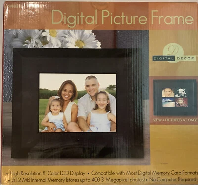 Digital Decor Digit 8" Photo Frame Silver Frame DPF8512 NEW in BOX  512MB Memory - Image 1 of 2