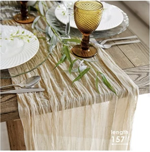 Gauze Table Runner Bulk - Cheesecloth Table Cloth - Holiday Table Runner (Sand) - Picture 1 of 6