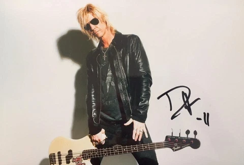 Duff McKagan HAND SIGNED 10x8 GUNS N ROSES PROMO Photograph *IN PERSON* COA Cover