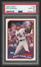 1989 TOPPS RON DARLING #105 NEW YORK METS HOF PSA 10 GEM MINT