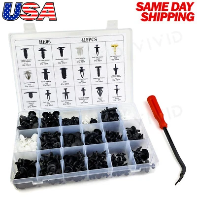 415pc Plastic Rivets Fender Bumper Push Clips with Tool for Chrysler Dodge Jeep - Image 1 of 4