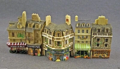 NIB 2 1/4 " high J Carlton by Gault French Miniature Paris Building 5 Piece Set - Image 1 of 4