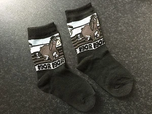 BNWT Boys Age 8 to 12 Years Cotton/Spandex Black Eeyore Print Crew Style Socks - Picture 1 of 1