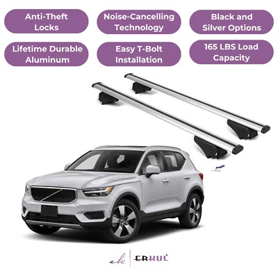 ERKUL Roof Rack Cross Bars for Volvo XC40 2019-2026 with Flush Rails - Silver - Image 1 of 4
