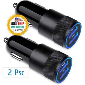 Cargador Para Carro Carga Rapida Universal Para Iphone Samsung Android Set De 2 - Picture 1 of 11