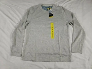 Orvis Small Mens Slub Shirt Light Heather Gray Stripes Long Sleeve - Picture 1 of 8